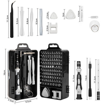 Red and Black Professional 115 - in - 1 Precision Screwdriver Set - Magnetic Repair Tool Kit for PC, Laptop, Phone & Electronics - RnR Galore