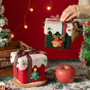 Red and Green Luxe Plush Christmas Gift Box - Decorative Holiday Treat Box with Snowy Trim - RnR Galore