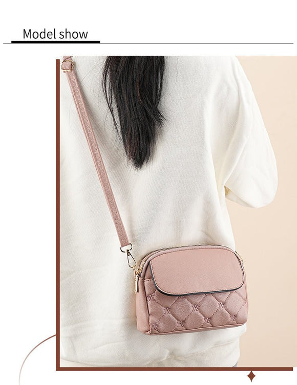 Red Chic Quilted Crossbody Bag - Multi - Compartment PU Leather Shoulder Purse - RnR Galore
