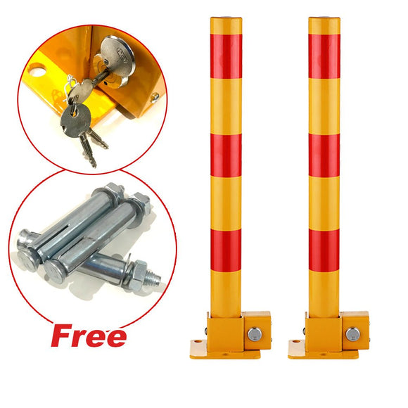 Red Parking Bollard locker Barrier Key Alike lock Fold Down Vehicle - RnR Galore