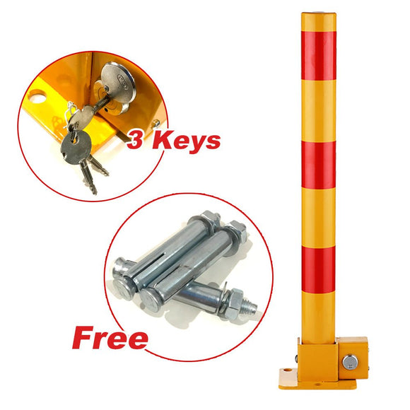 Red Parking Bollard locker Barrier Key Alike lock Fold Down Vehicle - RnR Galore