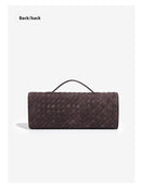 Retro Woven Baguette Handbag for Women Suede Texture PU Leather Shoulder Crossbody Bag Elegant Evening Clutch Brown - RnR Galore