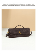 Retro Woven Baguette Handbag for Women Suede Texture PU Leather Shoulder Crossbody Bag Elegant Evening Clutch Burgundy - RnR Galore