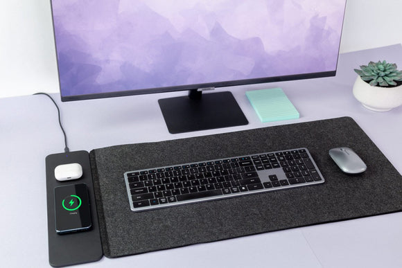 Reversible Wireless Fast Charging Desktop Mat for Smartphones and Earbuds - RnR Galore