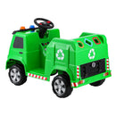 Rigo Kids Ride On Car Garbage Truck Police Light 12V Electric Toys Cars Green - RnR Galore