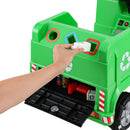 Rigo Kids Ride On Car Garbage Truck Police Light 12V Electric Toys Cars Green - RnR Galore
