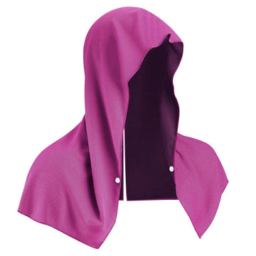 Rose Red 5 - Pack Instant Cooling Towel Set - UPF Sun Protection Hooded Ice Towels for Sports & Outdoor Activities - RnR Galore