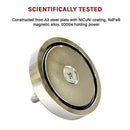 Round Neodymium Fishing Magnet with Countersunk Hole and Eyebolt, 500 LBS pull - RnR Galore