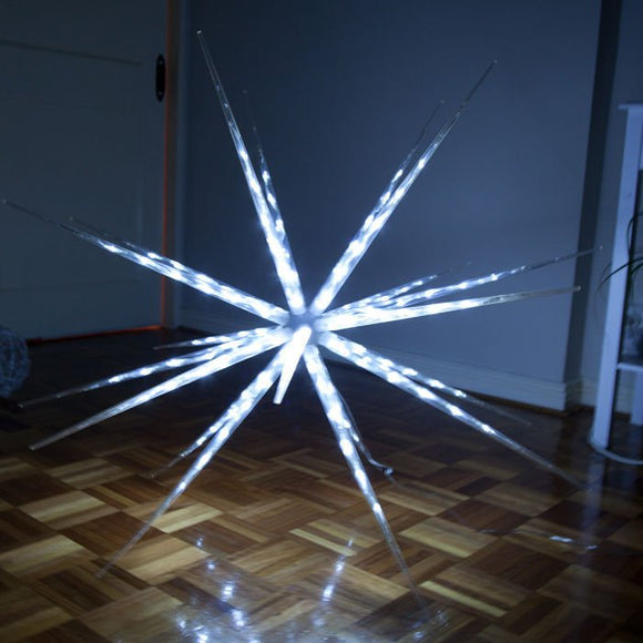 Samland 160 Led Blast Ice Star Ball Christmas Light Decoration White - RnR Galore
