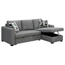 Sarantino Fontana Pullout Sofa Bed with Storage Chaise Lounge - Grey - RnR Galore