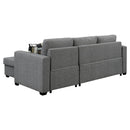 Sarantino Fontana Pullout Sofa Bed with Storage Chaise Lounge - Grey - RnR Galore