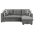 Sarantino Fontana Pullout Sofa Bed with Storage Chaise Lounge - Grey - RnR Galore