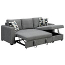 Sarantino Fontana Pullout Sofa Bed with Storage Chaise Lounge - Grey - RnR Galore