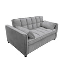 Sarantino Quincy 2 - Seater Velvet Sofa Bed in Dark Grey with Wooden Frame and Tufted Design - RnR Galore