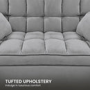 Sarantino Quincy 2 - Seater Velvet Sofa Bed in Dark Grey with Wooden Frame and Tufted Design - RnR Galore