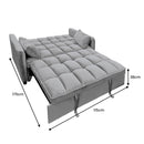 Sarantino Quincy 2 - Seater Velvet Sofa Bed in Dark Grey with Wooden Frame and Tufted Design - RnR Galore