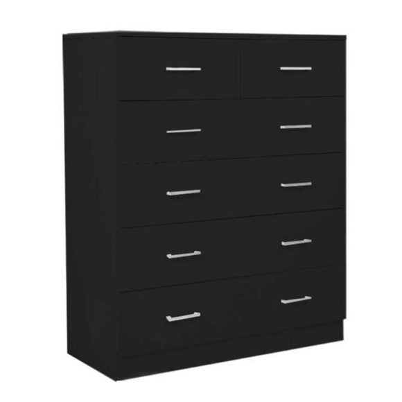 Sarantino Tallboy Dresser 6 Chest Of Drawers Table Cabinet Bedroom Storage Black - RnR Galore