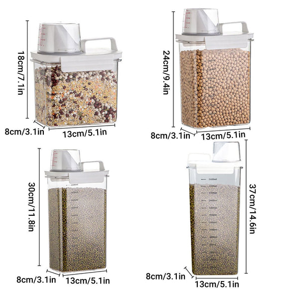 Sealed Household Grain Storage Box Transparent Rice Bucket Kitchen Storage - 2300ml - RnR Galore