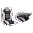 Seamanship 2X Folding Boat Seats Marine Seat Swivel High Back 12cm Padding Black - RnR Galore