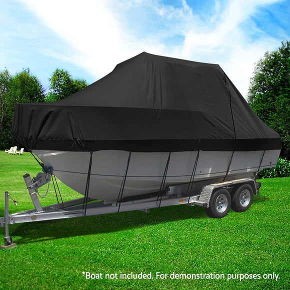 Seamanship Boat Cover 25 - 27ft Trailerable Jumbo Marine 600D Heavy Duty Black - RnR Galore