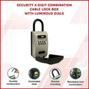 Security 4 Digit Combination Cable Lock Box With Luminous Dials - RnR Galore