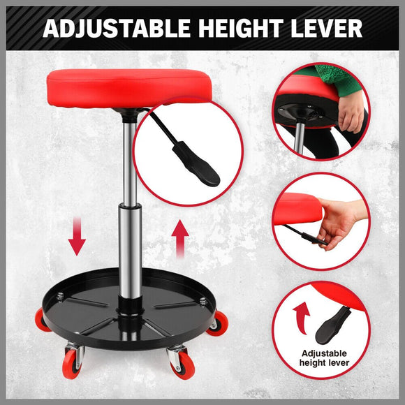 SEDY 150kg Load Pneumatic Roller Seat Mechanic Rolling Stool With Tool Tray AU - RnR Galore