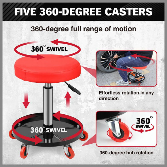 SEDY 150kg Load Pneumatic Roller Seat Mechanic Rolling Stool With Tool Tray AU - RnR Galore