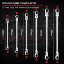 SEDY 6Pcs Extra Long Flex - Head Ratchet Spanner Set Double Box End Spanner 8 - 19mm - RnR Galore