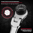 SEDY 6Pcs Extra Long Flex - Head Ratchet Spanner Set Double Box End Spanner 8 - 19mm - RnR Galore