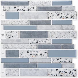 Self - Adhesive Wall Tiles Vinyl Kitchen Tile Marble Blue 10 Pieces - RnR Galore
