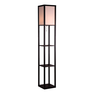 Shelf Floor Lamp - Shade Diffused Light Source with Open - Box Shelves - RnR Galore