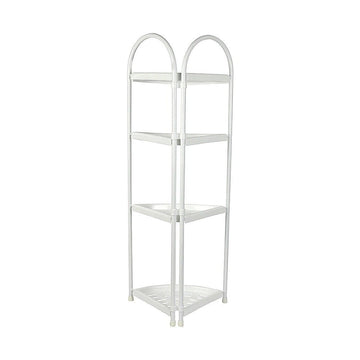 Shower Corner Shelf White Caddy Bathroom Shelves Organiser Bath Storage Rack 4 - RnR Galore