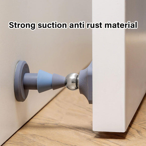 Silicone Silent Door Stopper with Suction Base and Secure Hold Catch Design - Blue - RnR Galore