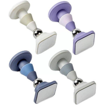 Silicone Silent Door Stopper with Suction Base and Secure Hold Catch Design - White - RnR Galore