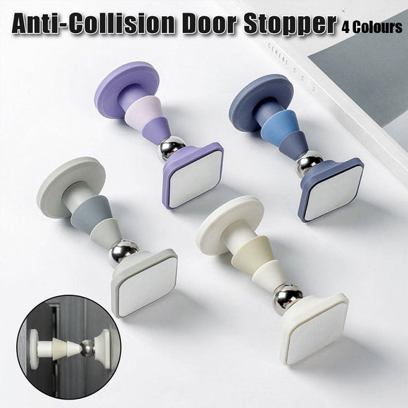 Silicone Silent Door Stopper with Suction Base and Secure Hold Catch Design - White - RnR Galore