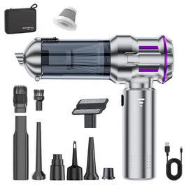 Silver and Purple 4 - in - 1 Cordless Handheld Vacuum Cleaner - Powerful 16KPa Suction with Brushless Motor, Blower & Air Pump - RnR Galore