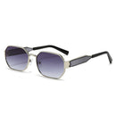 Silver Frame and Grey Lenses Modern Retro Geometric Sunglasses - Chic Metal Frame with UV400 Lenses and Black PU Leather Protective Case - RnR Galore