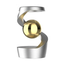 Silver gyroscope and gold beads Kinetic Levitating Desk Toy - Silent Spinning Floating Gyroscope for Stress Relief & Office Decor - RnR Galore