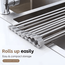 Silver Over Sink Draining Rack with Anti - Slip Grips - RnR Galore