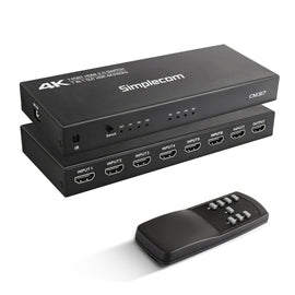 Simplecom CM317 7 - Port HDMI 2.0 Switch with Remote 7 IN 1 OUT Splitter HDCP 2.2 4K@60Hz - RnR Galore
