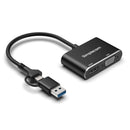 Simplecom DA326C USB 3.0 and USB - C to HDMI + VGA Video Card Adapter Full HD 1080p - RnR Galore