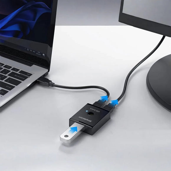Simplecom KM125 Bi - Directional 2 - Way USB 3.0 Switch 1 In 2 Out (2 In 1 Out) 5Gbps - RnR Galore