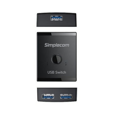 Simplecom KM125 Bi - Directional 2 - Way USB 3.0 Switch 1 In 2 Out (2 In 1 Out) 5Gbps - RnR Galore