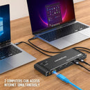 Simplecom KM590 2 - Port USB - C Dual 4K HDMI Monitor KVM Switch and Docking Station with Network Sharing - RnR Galore