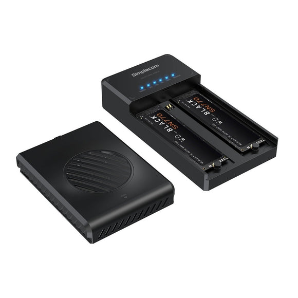 Simplecom SD560 Dual Bay NVMe M.2 SSD Enclosure Offline Clone Docking Station USB 3.2 Gen2 10Gbps - RnR Galore