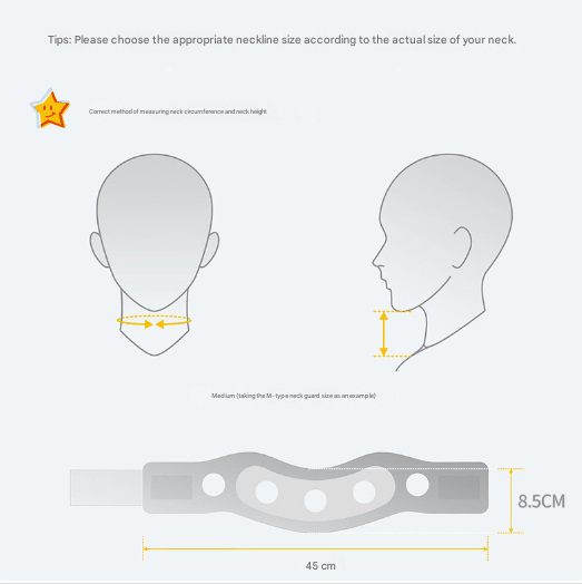 Size L Grey Ergonomic Neck Support Brace - Soft Cervical Collar for Posture Correction and Pain Relief - RnR Galore