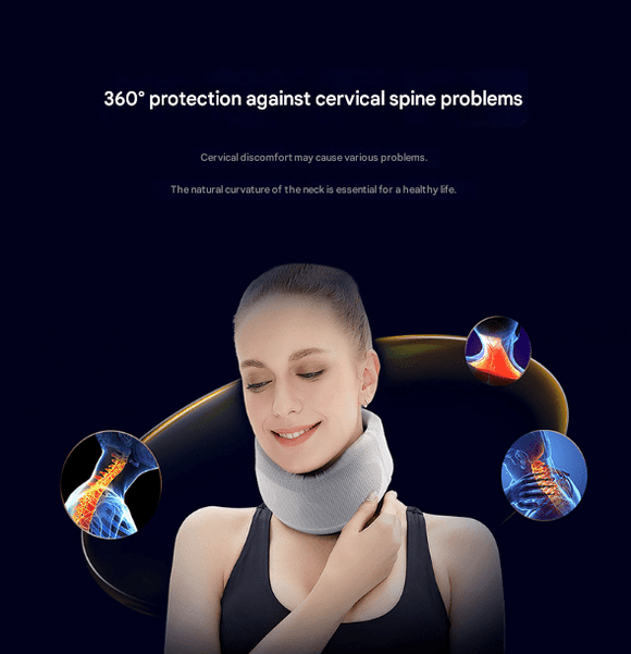 Size L Orange Ergonomic Neck Support Brace - Soft Cervical Collar for Posture Correction and Pain Relief - RnR Galore