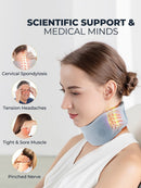 Size M Grey Ergonomic Neck Support Brace - Soft Cervical Collar for Posture Correction and Pain Relief - RnR Galore