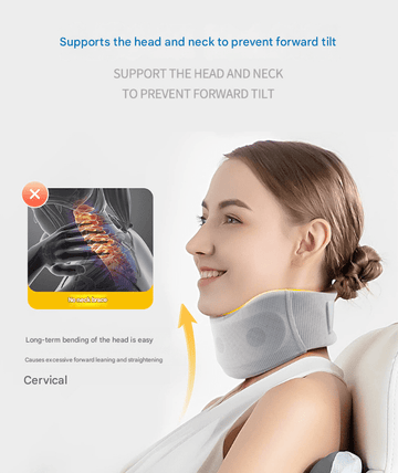 Size S Grey Ergonomic Neck Support Brace - Soft Cervical Collar for Posture Correction and Pain Relief - RnR Galore