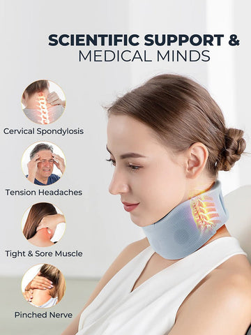 Size S Light Blue Ergonomic Neck Support Brace - Soft Cervical Collar for Posture Correction and Pain Relief - RnR Galore
